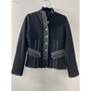 ICELANDIC DESIGN Women’s Button-Up 100% Wool Jacket Small Black‎